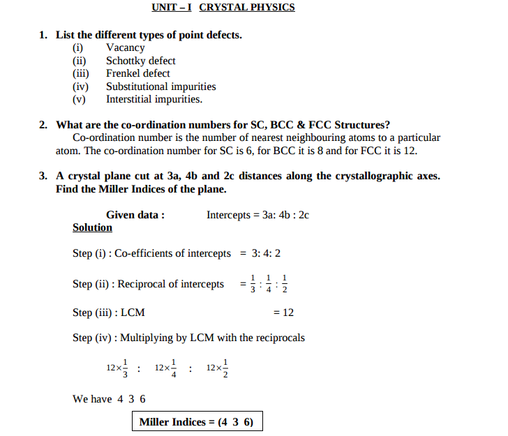 engineering physics 1 important 2m