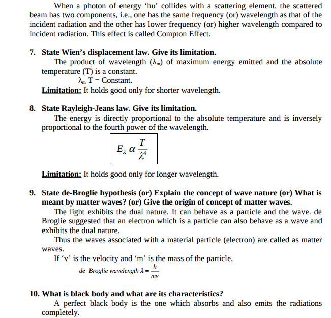 Engineering Physics 1 Important 2m