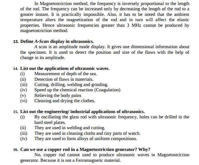 Engineering Physics 1 Important 2 marks