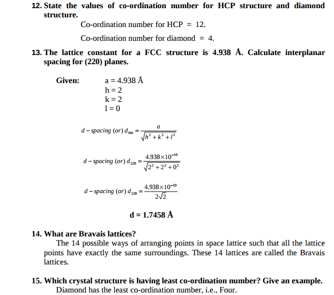 Engineering Physics 1 Important 2m