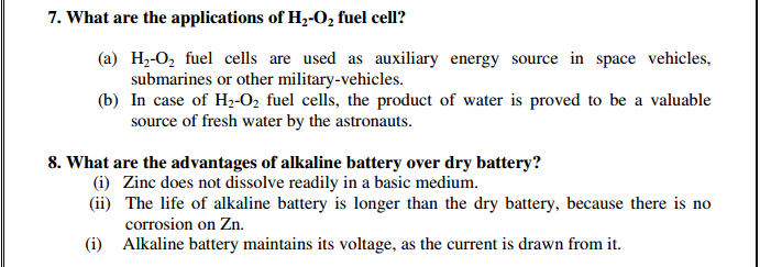 Engineering Chemistry 1 important 2 marks