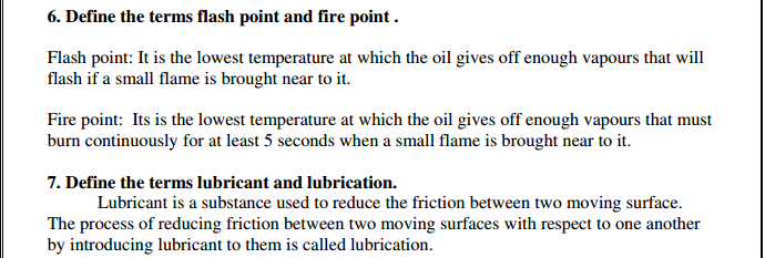 Engineering Chemistry 1 important 2 marks