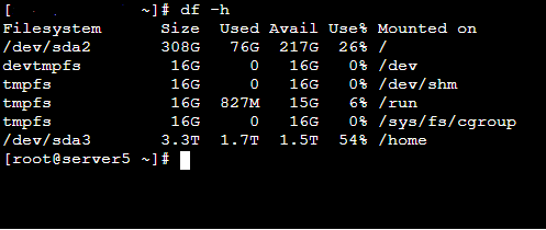 df -h cmd result - Basic linux commands