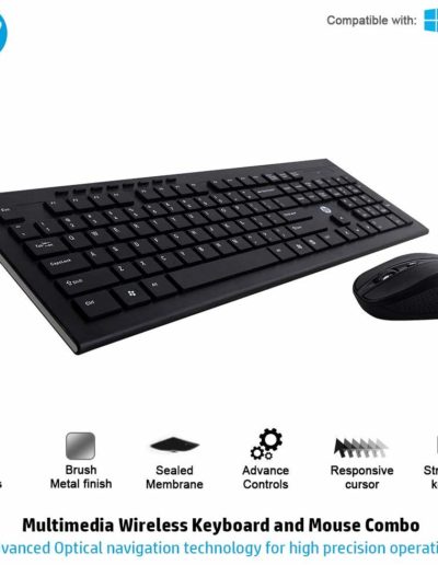 HP Multimedia Slim Wireless Keyboard & Mouse Combo (4SC12PA)High Precision Operation