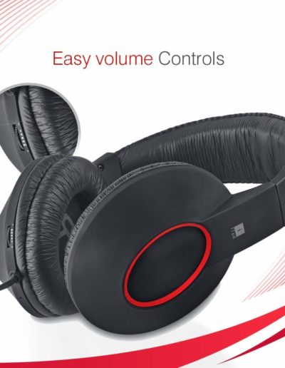 iBall EarWear Rock, Pitch Perfect Sound, Over-Ear Wired Headphones with Mic, Easy Voulme Control