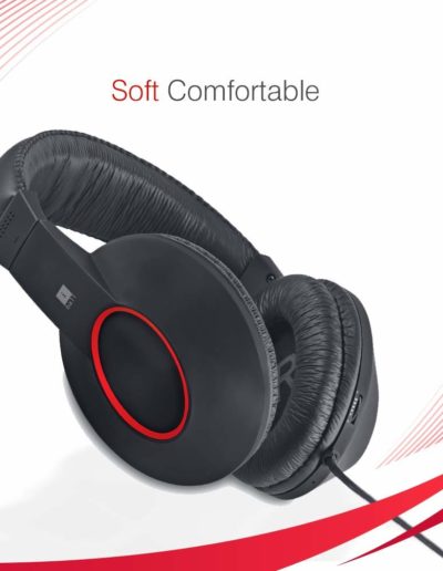 iBall EarWear Rock, Pitch Perfect Sound, Over-Ear Wired Headphones with Mic, Soft Comfortable