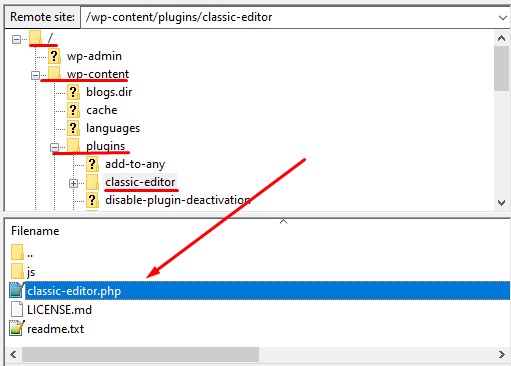 plugin location in FTP